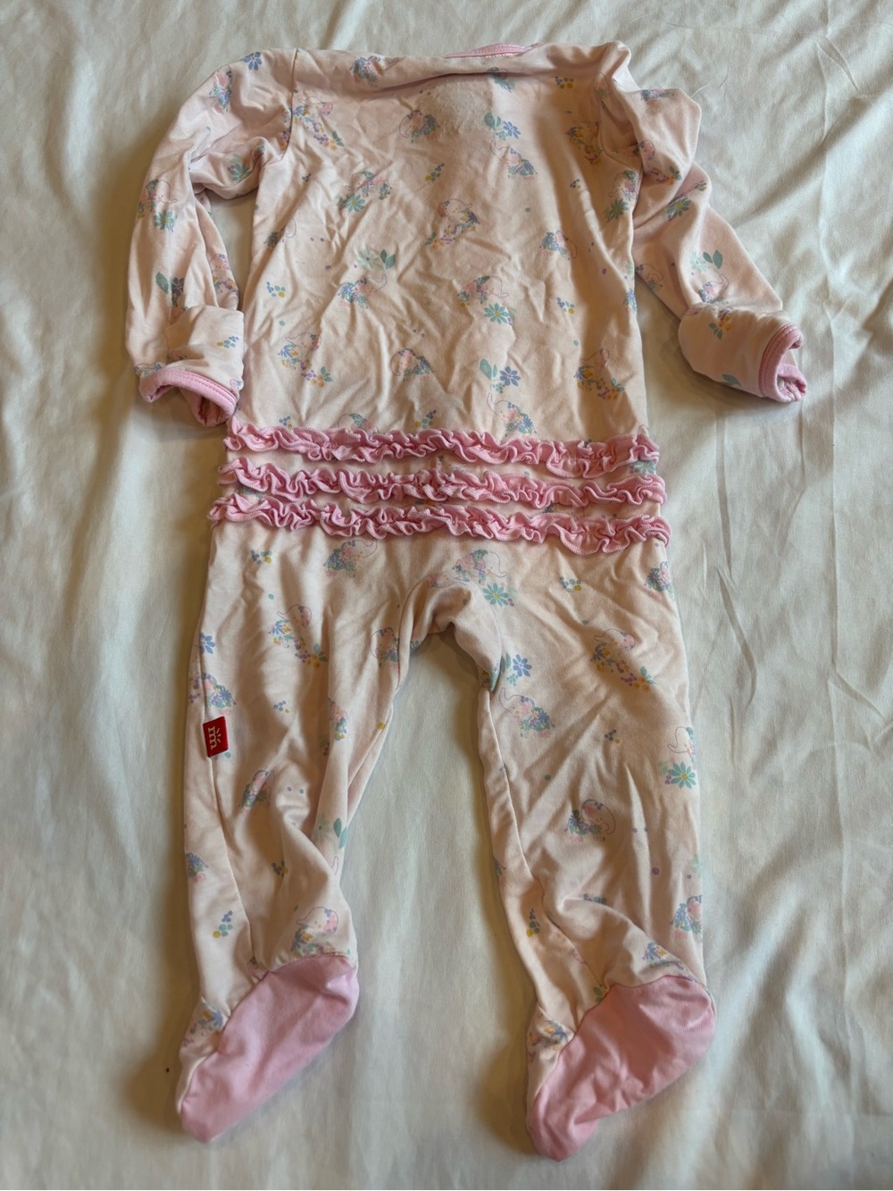 Magnetic Me Pink Ruffle-Front Baby One-Piece - Picture 2 of 3